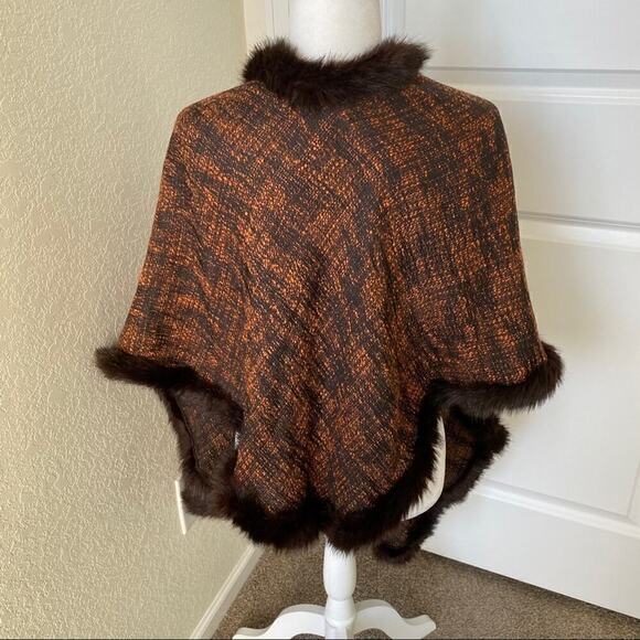 Linda Lundstrom Vintage Fur Trimmed Wrap One size - Picture 5 of 8